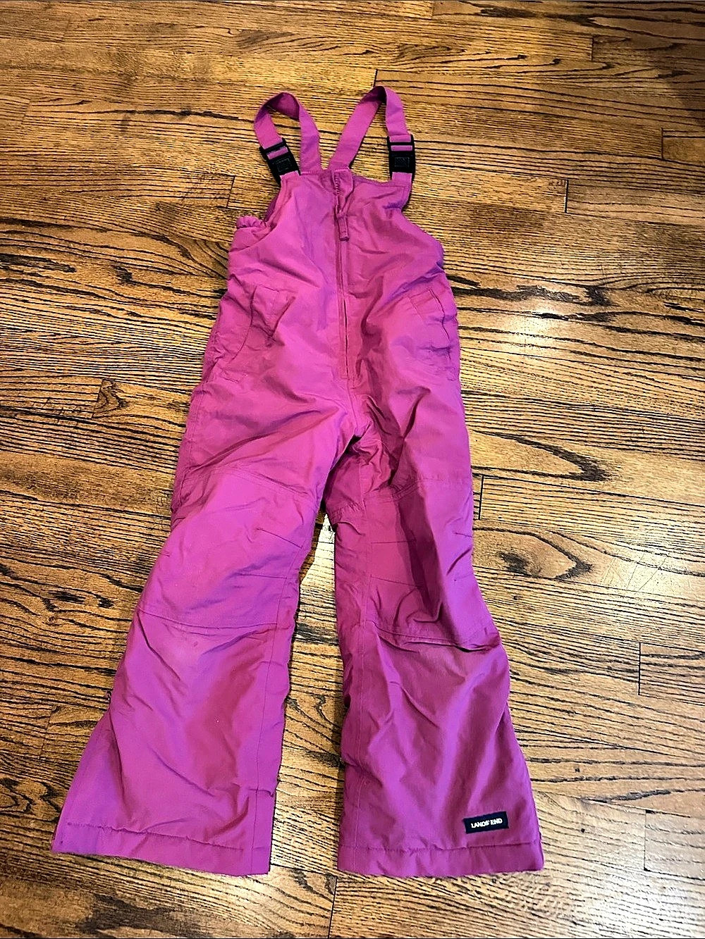 Lands' End Squall Pink Snow Bib Overalls Girls Size 5